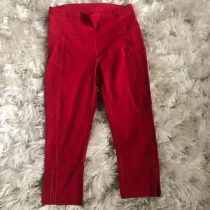 Red Cropped Lululemon Leggings